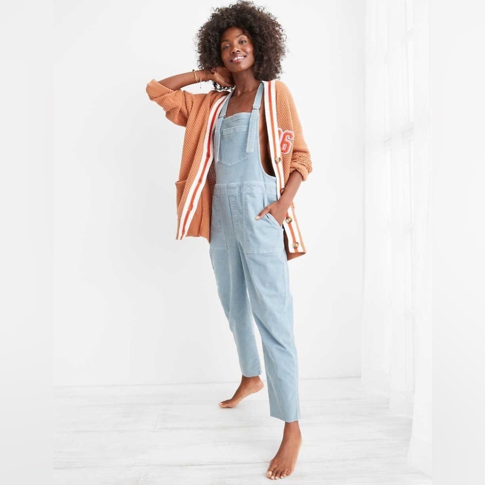 Aerie Werk & Play Corduroy Overalls Cloudy Blue / Size XS - Picture 3 of 16